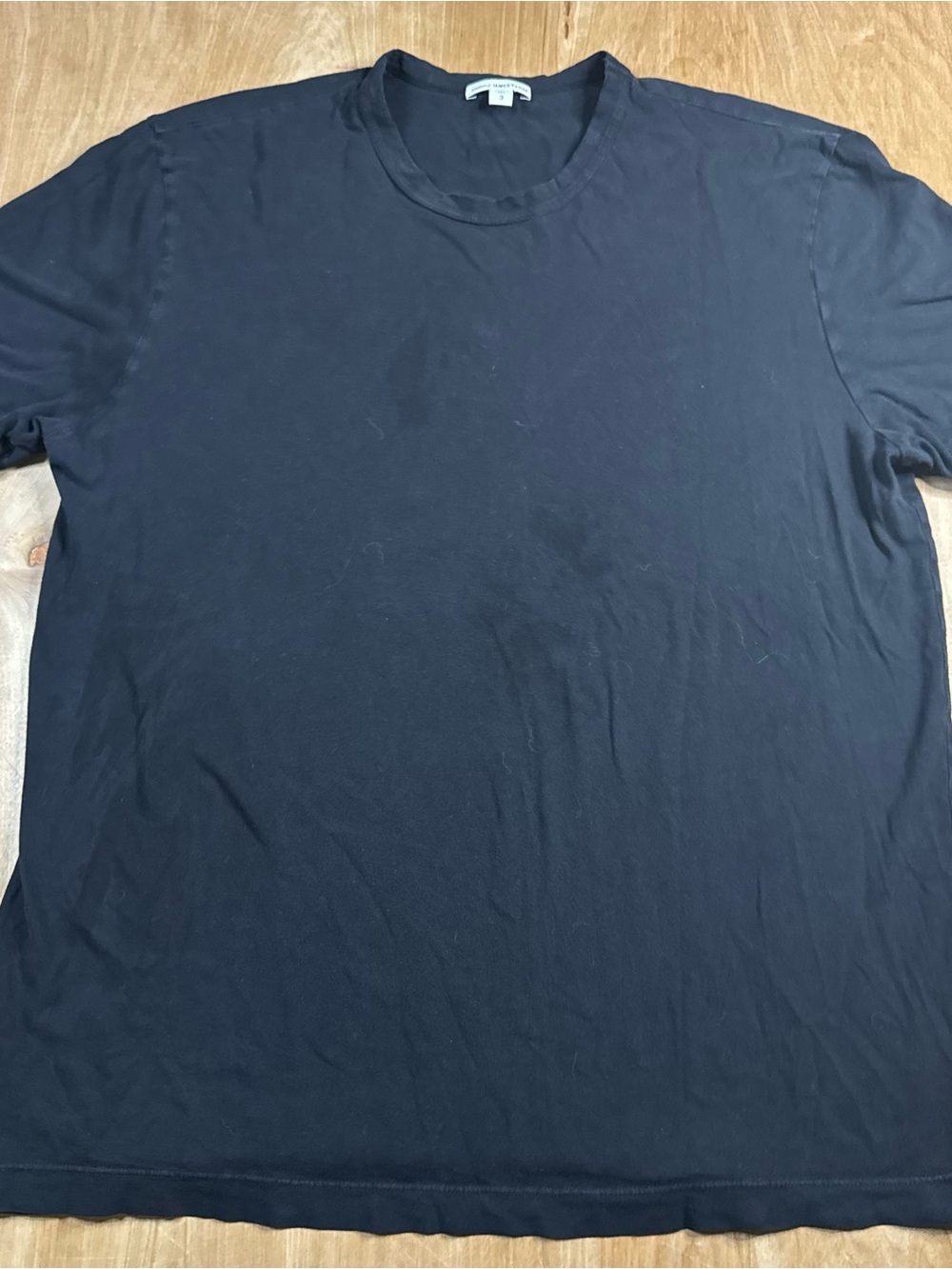 James Perse Mens Black Knit Cotton Crew Neck Short Sleeve T-Shirt Size 3.
